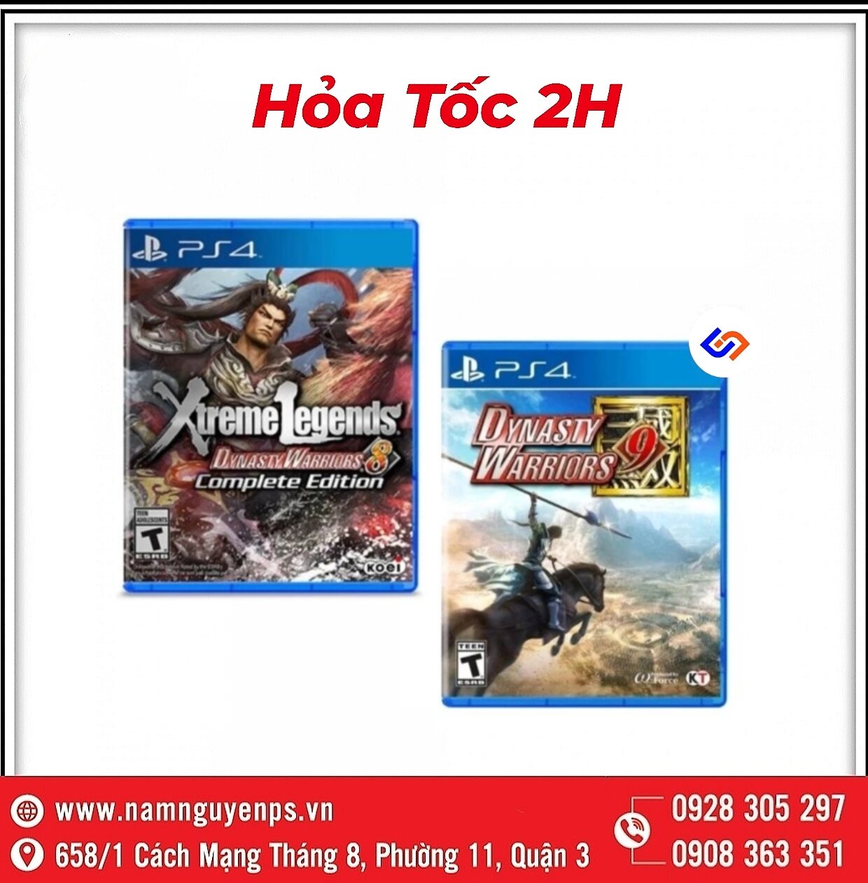 Đĩa game ps4 : dynasty warriors 8 & dynasty warriors 9