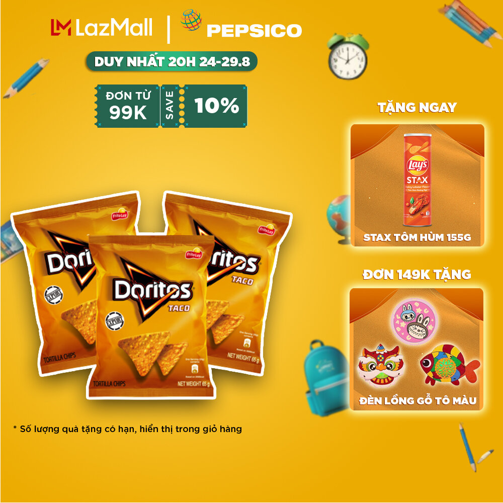 Combo 3 bánh snack Doritos vị Taco 65gr