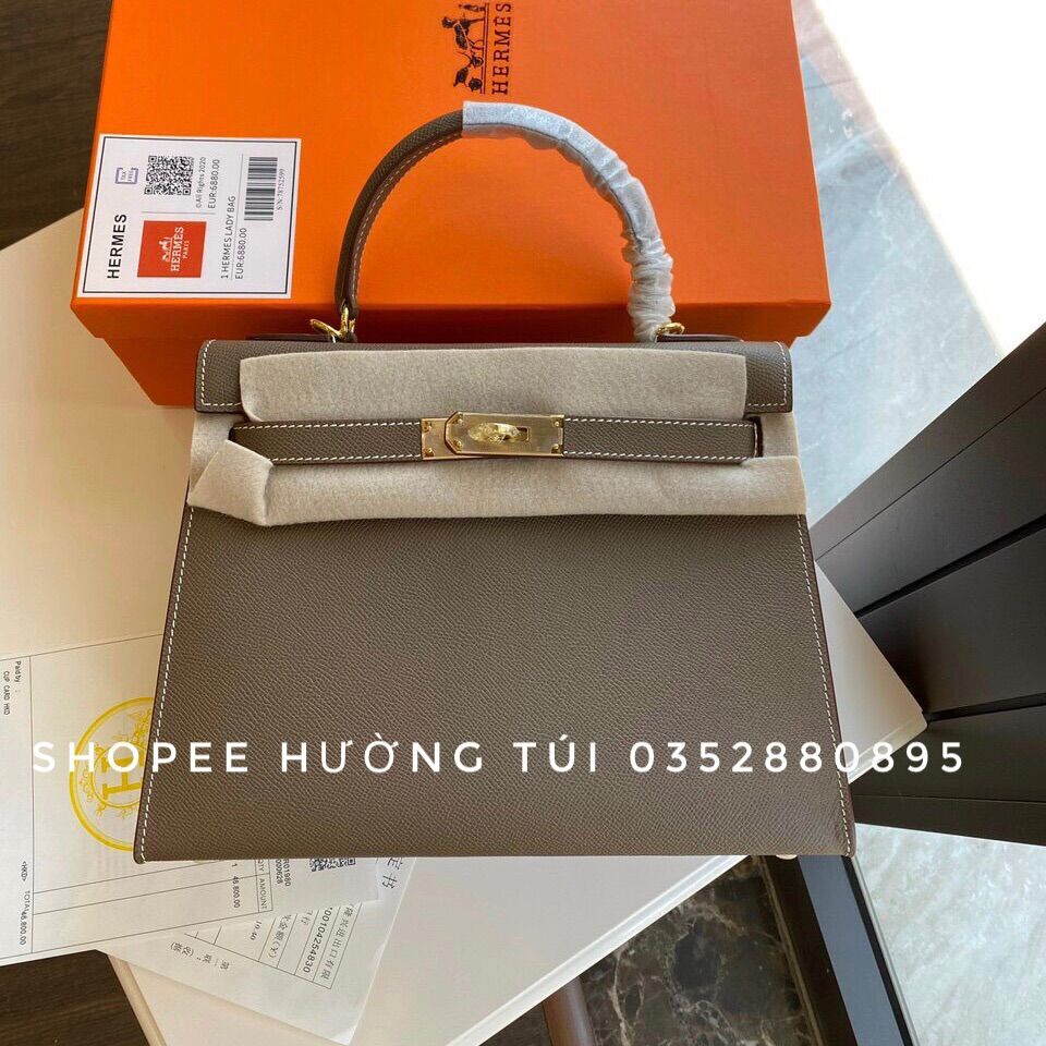 Túi Kellyyyyyy tag đồng size 25 chất siêu đẹp tặng kèm khăn lụa