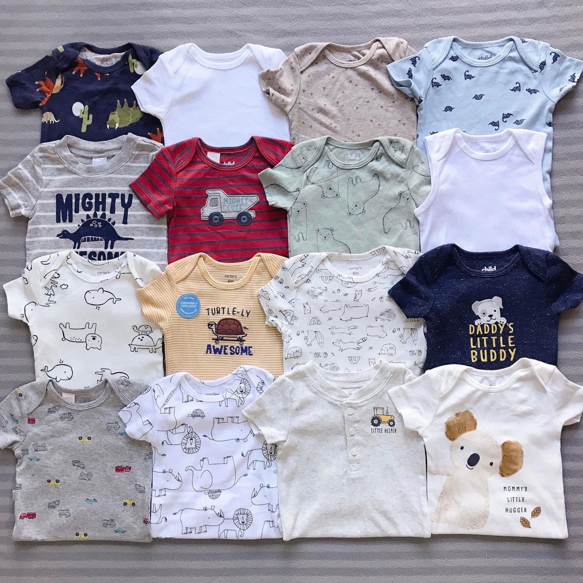 (Chọn mẫu size 12M) Bodysuit Carter, Bodychip cộc tay cho bé trai, bé sơ sinh