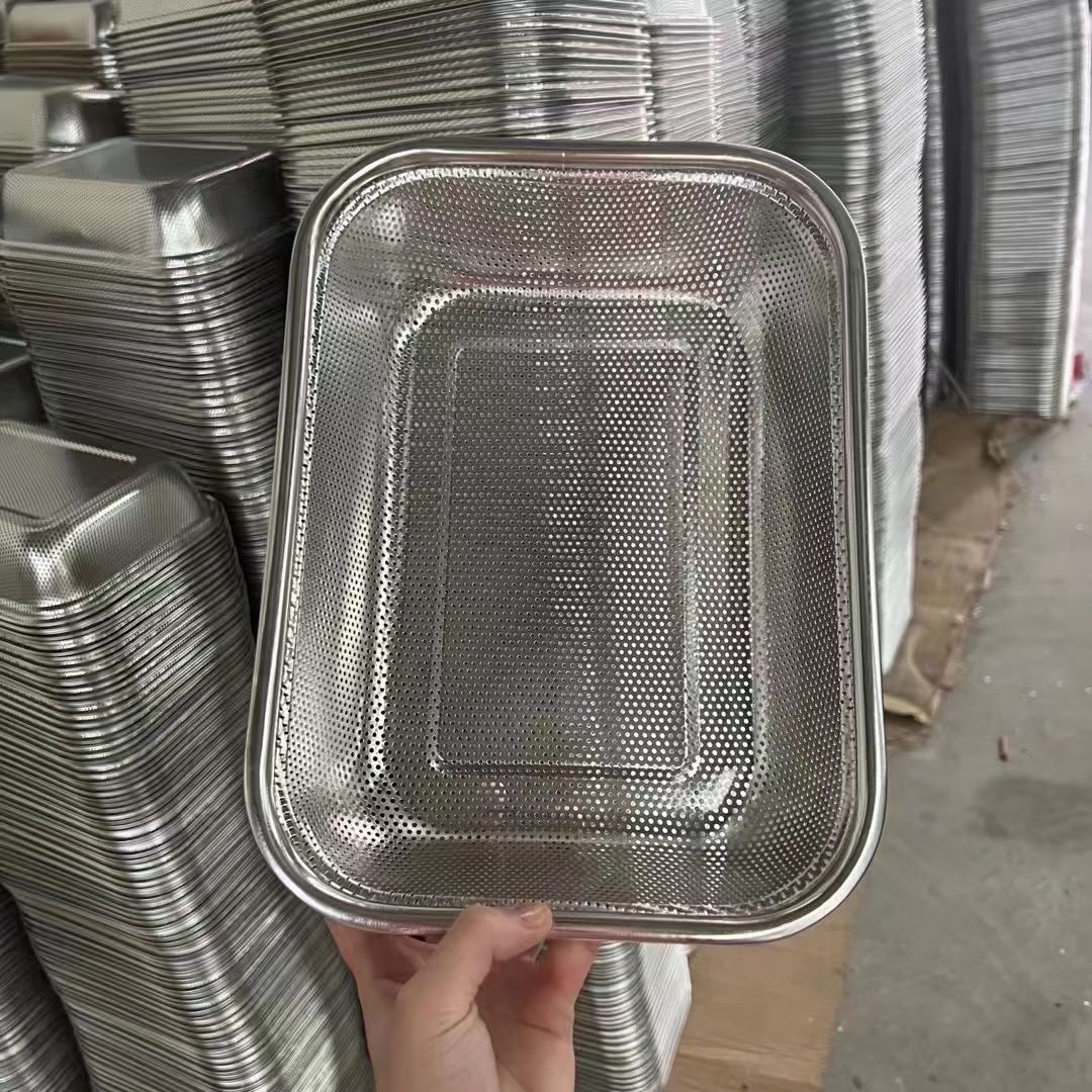 Bộ rổ inox 3 cái dạng đục lỗ