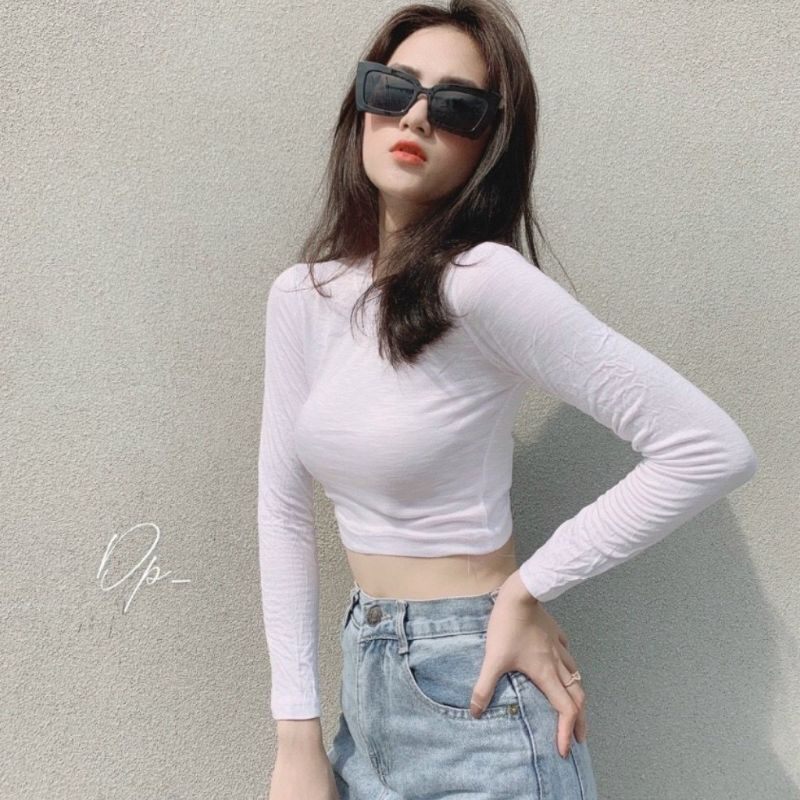 Áo nữ len tăm croptop basic dễ phối đồ CRT14