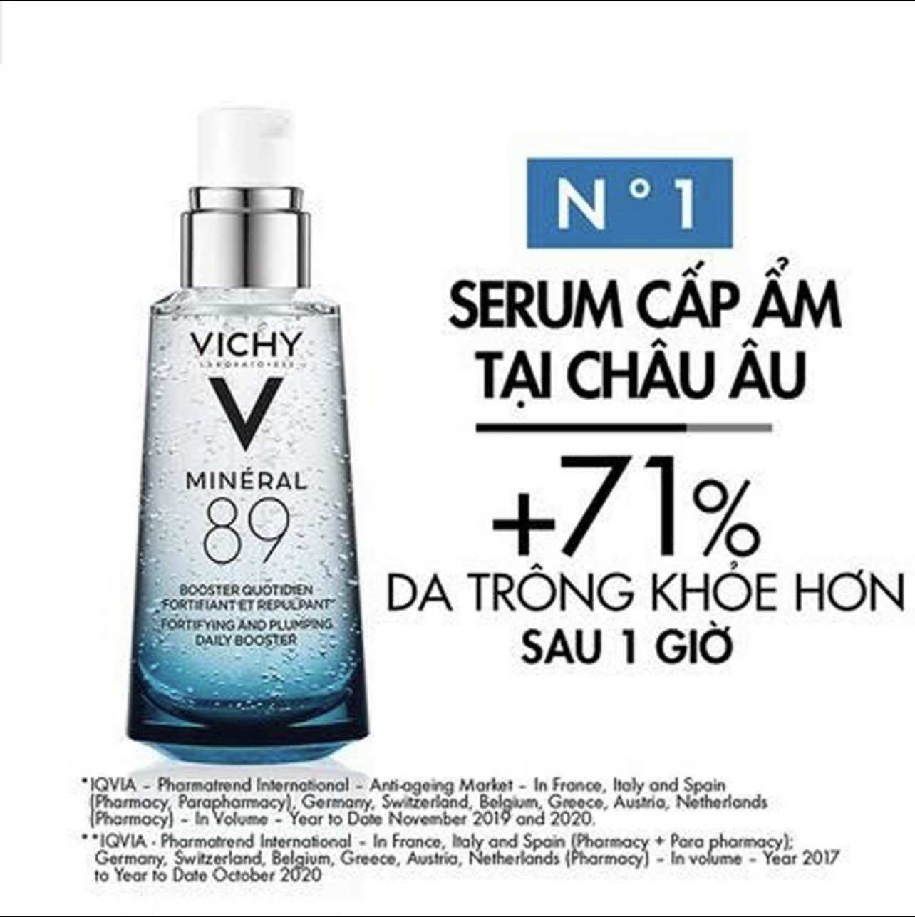 Dưỡng chất vichy giàu khoáng chất mineral 89 giúp da sáng mịn và căng mượt mineral 89