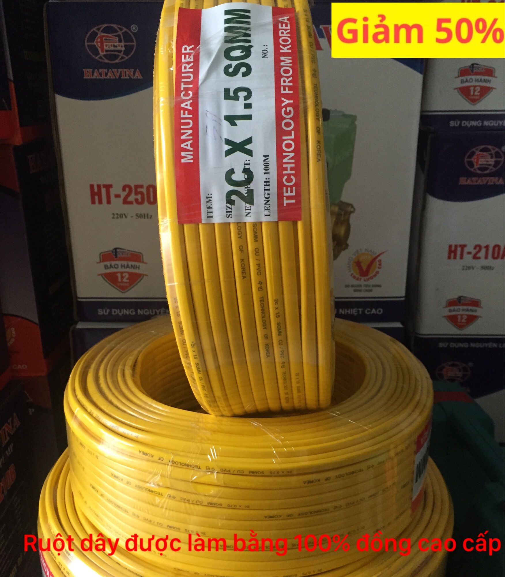 Dây điện đôi đồng 2cx1.5 technology of korea cao cấp