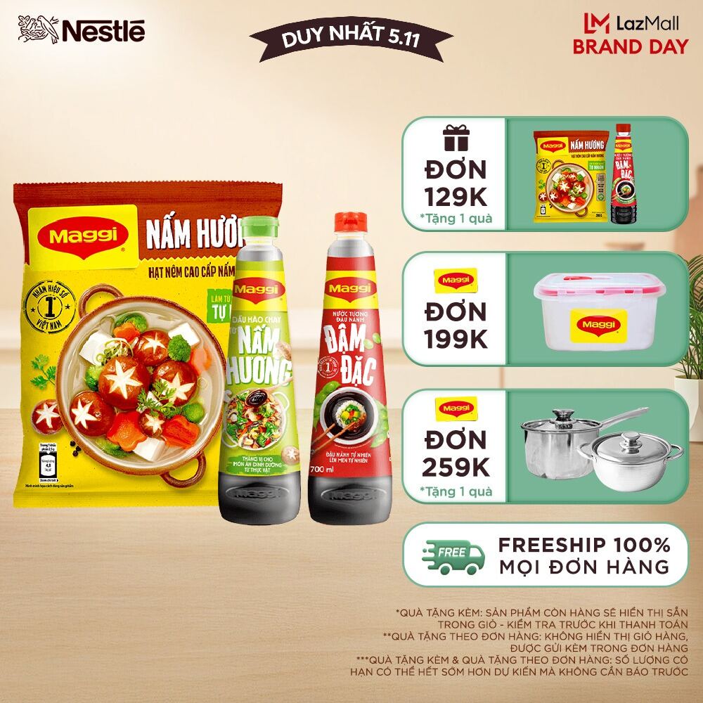 [ƯU ĐÃI THÁNG 11] [FREESHIP TOÀN QUỐC] COMBO CHAY MAGGI: 1 Nấm Hương Chay 450G + 1 Dầu Hào Nấm Hương