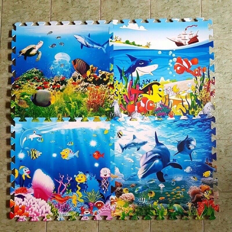 HCM Bộ 4 Miếng Thảm Xốp Lót Sàn Hình Cá Nemo  kích thước 1 miếng 60cm x