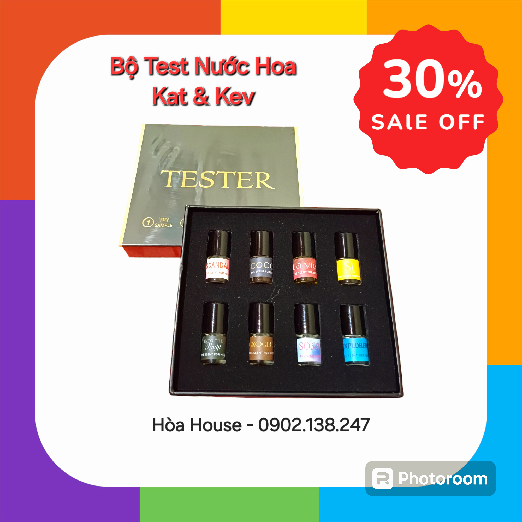 Bảng tester tinh dầu kat & kev 3ml