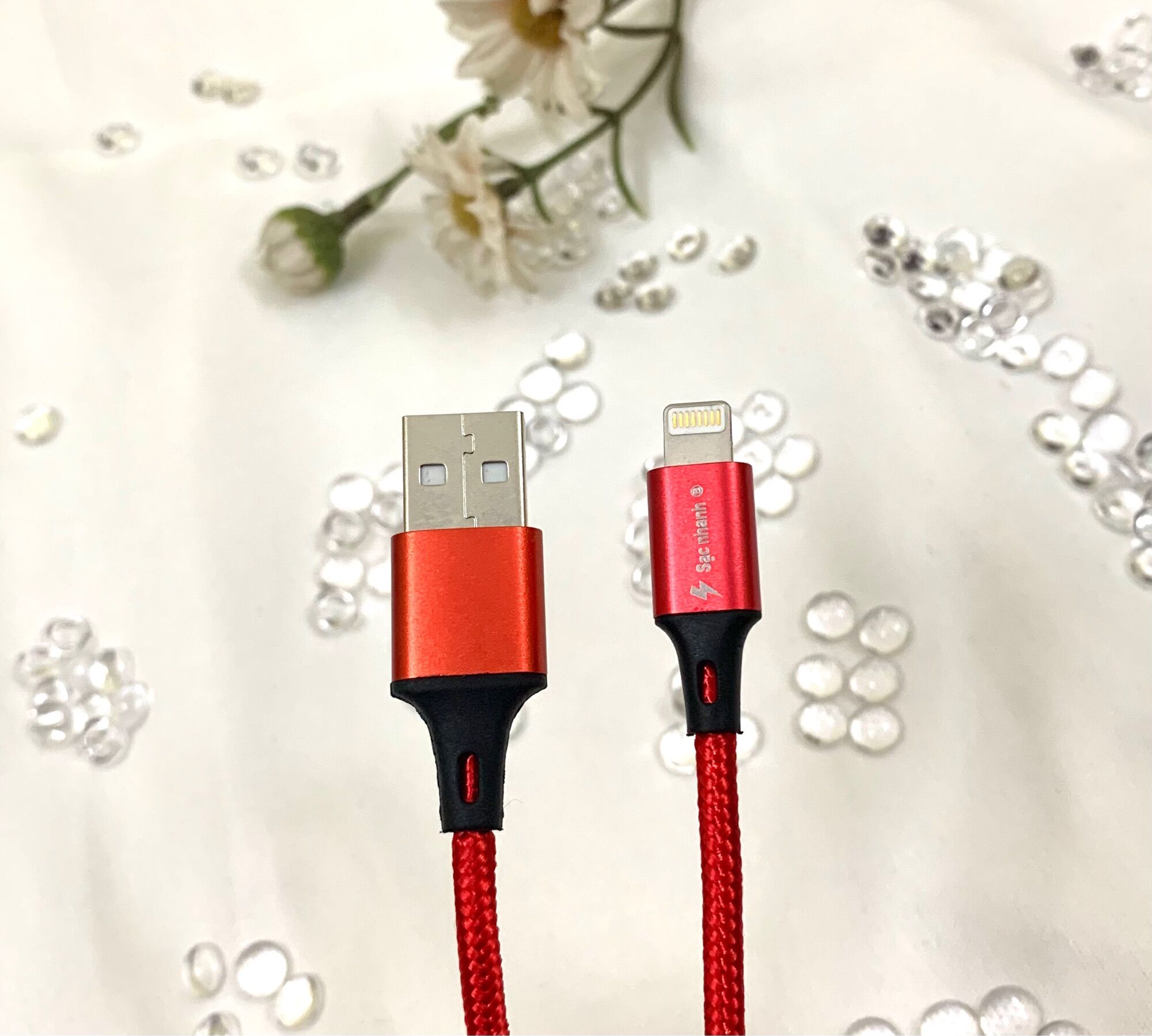 Dây cáp sạc dù Lightning 1m cho điện thoại