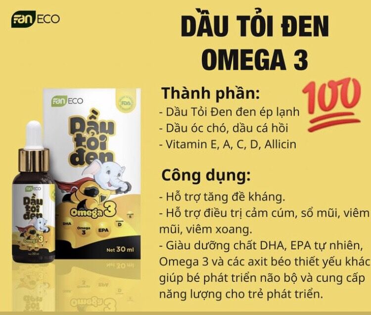 Dầu tỏi đen omega3 faneco 30ml