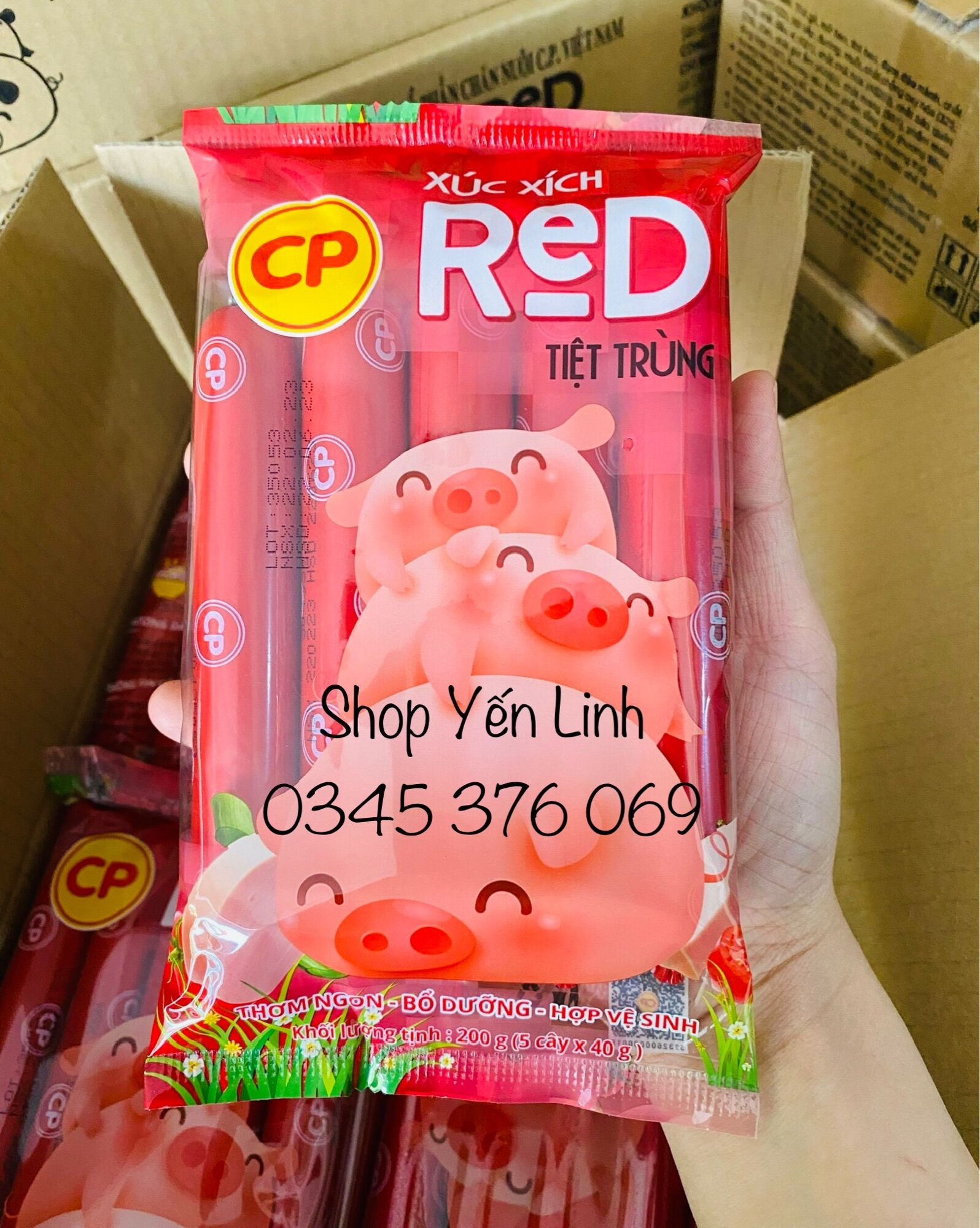 Combo 10 túi 50 cây Xúc Xích Heo CP (50 cây x 40g)