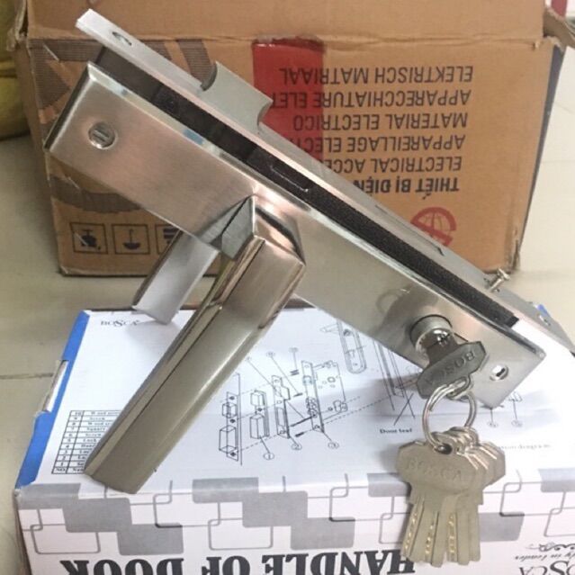 Khoá tay gạt cửa nhôm Bosca thân khoá rộng 40mm