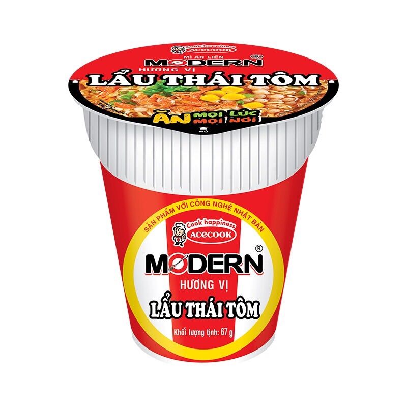 Thùng 24 ly mì Modern Lẩu Thái Tôm 65g