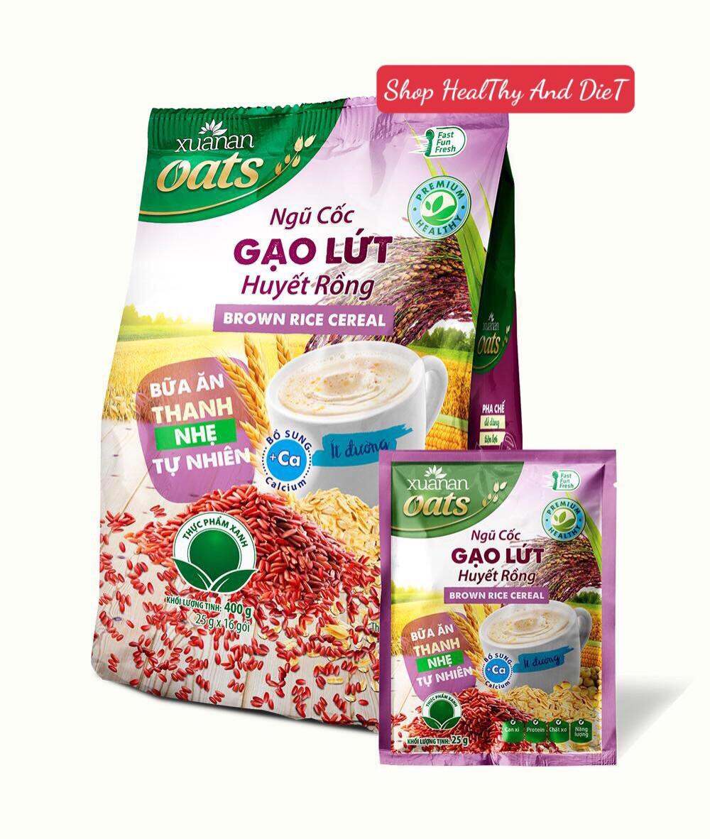 Bột Ngũ Cốc Gạo Lứt Huyết Rồng Xuân An Gói 400gr