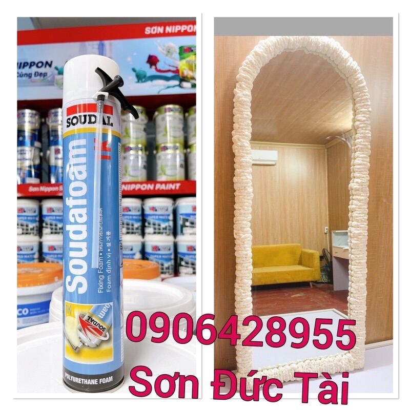 Keo bọt nở foam 750ml - soudafoam 1k hàng bỉ chính hãng