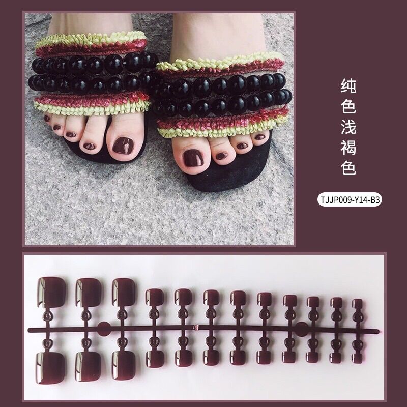 Set 24 móng chân nhiều màu kèm keo