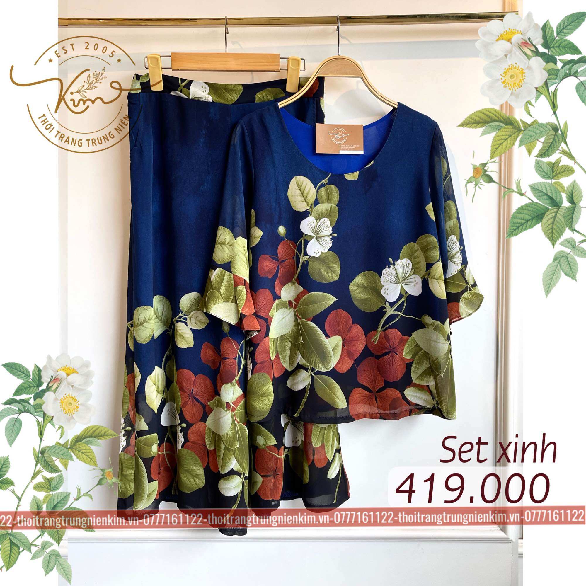 Set bộ voan trung niên sang trọng