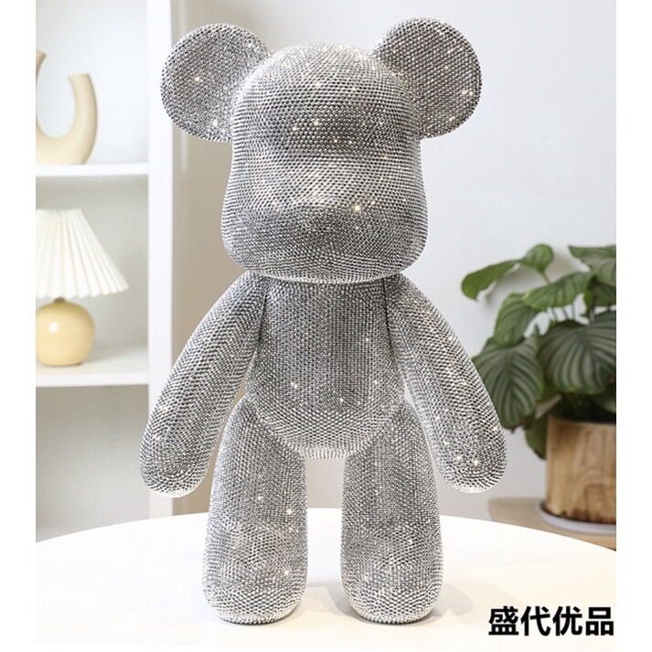 Gấu đính đá handmade Bearbrick size 23cm đá 3mm cao cấp - ShopGo