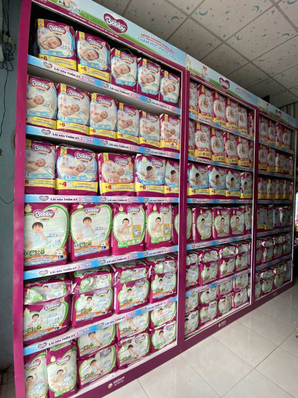 Tã dán Bobby M76 Cho Bé Từ 6-11kg - Bỉm Dán Bobby Trẻ Em Size M -Hsd mới