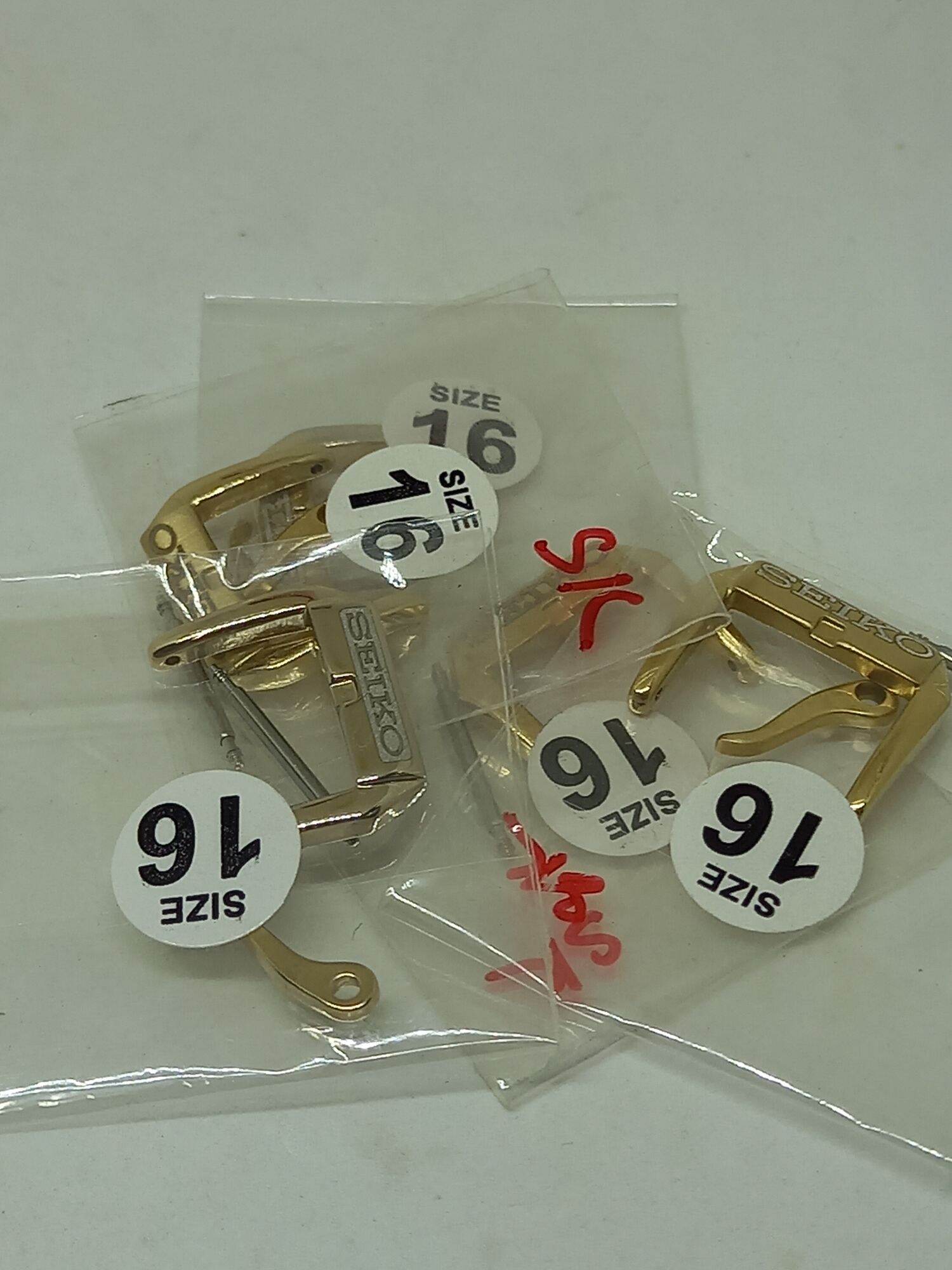 Khóa seiko linh kiện khắc chữ mạ vàng pvd không phai - vàng, trắng đầu 16mm - 18mm