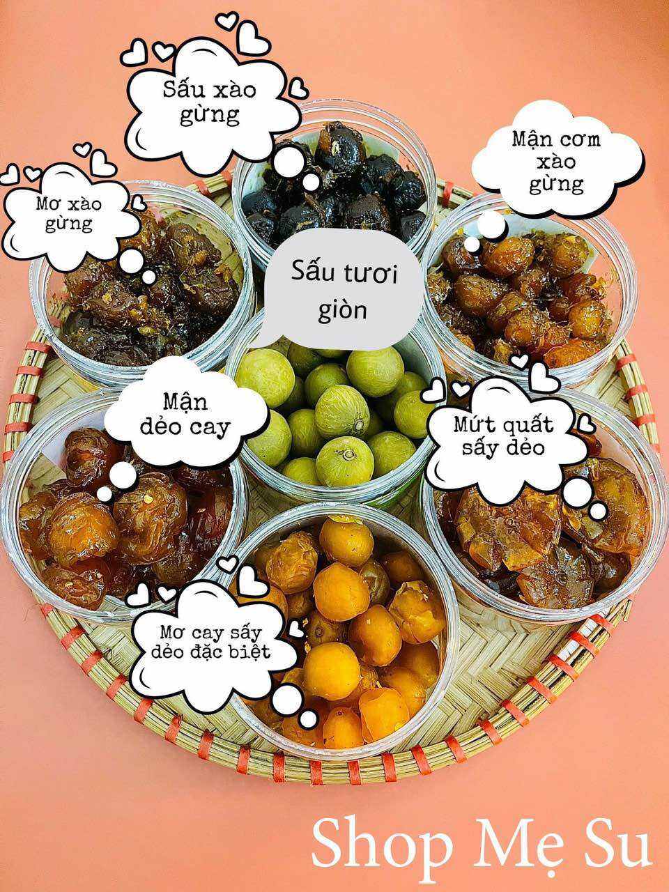 Ô MAI XÍ MUỘI CỔ TRUYỀN CÁC LOẠI:MƠ XÍ MUỘI,ĐÀO HỒNG PHẤN,ME CAY XÀO ĐƯỜNG,SẤU TƯƠI GIÒN,DÂU TÂY SẤY DẺO, ĐÀO XÍ MUỘI KHÔNG HẠT