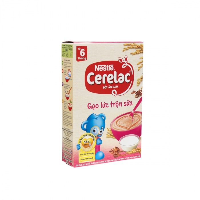Bột ăn dặm Nestle Cerelac gạo lức trộn sữa 200g cho bé từ 6 tháng
