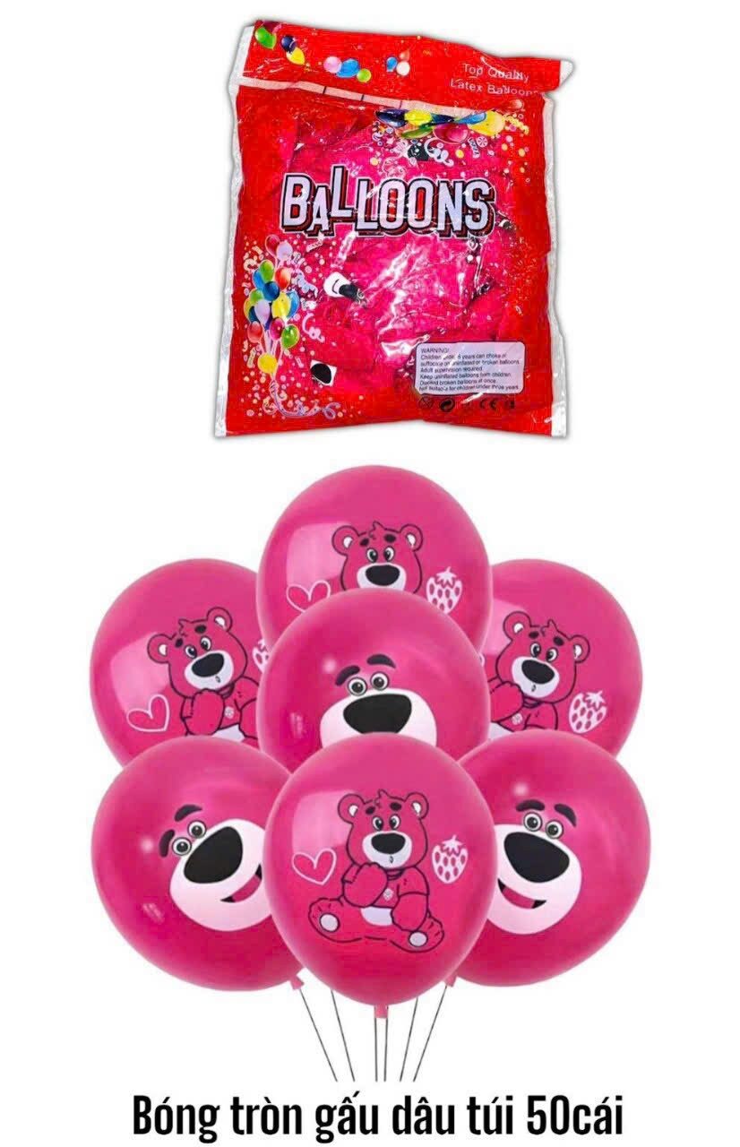 Bong bóng gấu dâu túi 50 cái