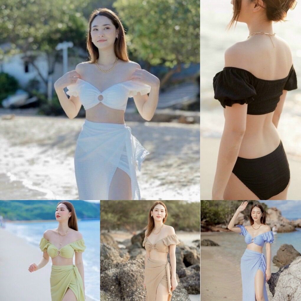Set bikini có tay gắn khoen ngực