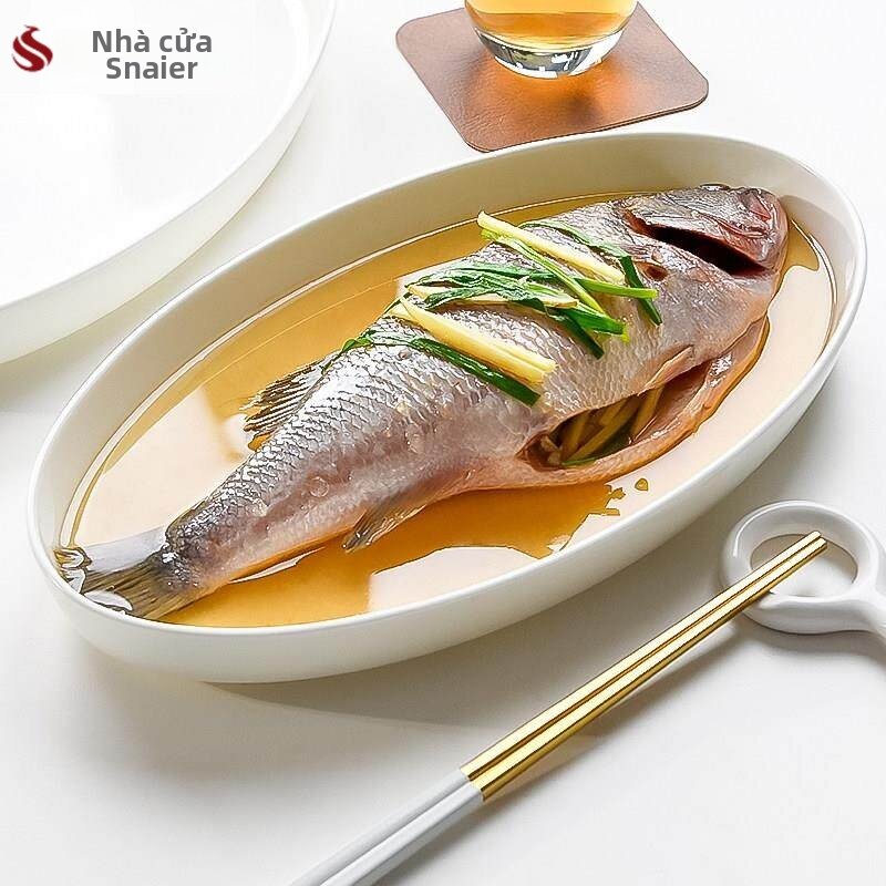 FEIZHUXIANSEN | High-End Bone China Fish Steaming Plate Giá 430,000 Đồng*Miễn phí vận chuyển