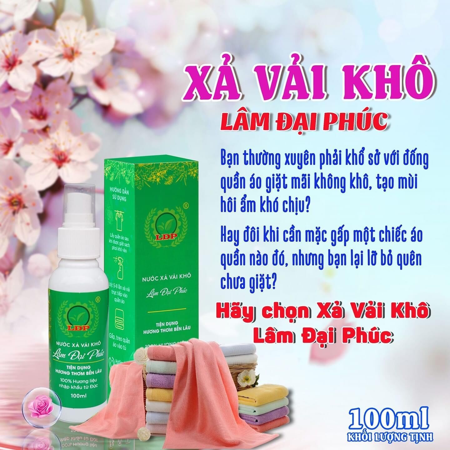 5 CHAI NƯỚC XẢ VẢI KHÔ ( màu xanh ) - Lâm Đại Phúc