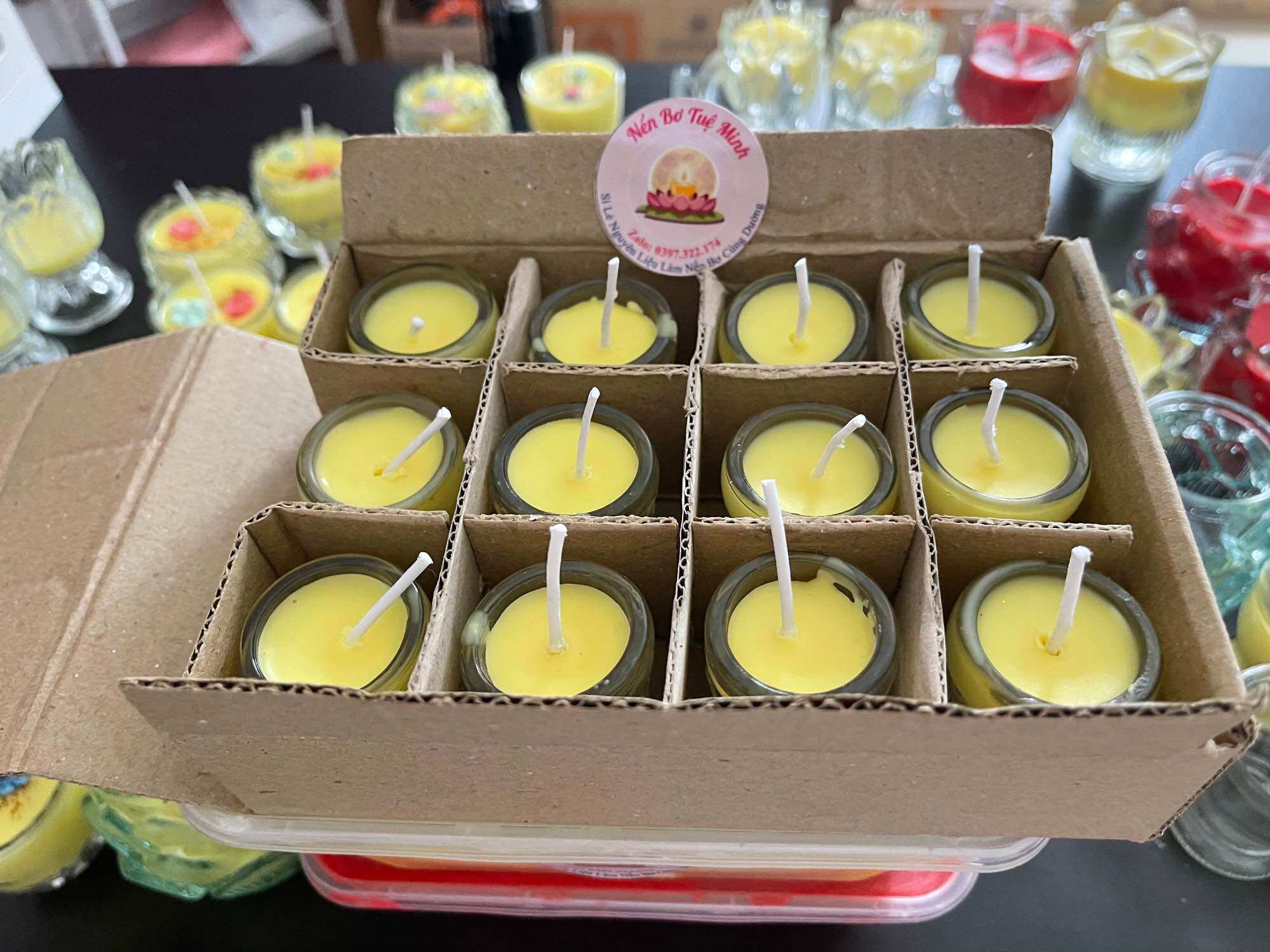 Combo Làm Nến 60 Ly Mắt Tre 15ML ( Kèm Nguyên Liệu Làm Nến Đầy Đủ)
