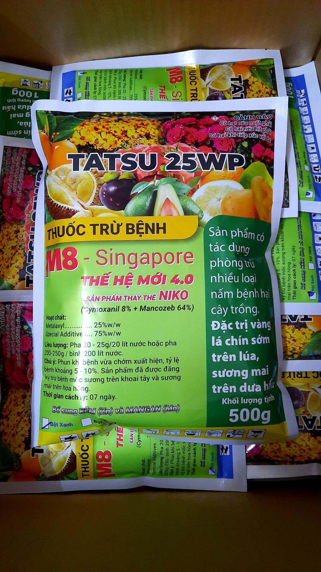 Metalaxyl hiệu tatsu 25wp gói 500g - thuốc trừ nấm bệnh hại cây trồng