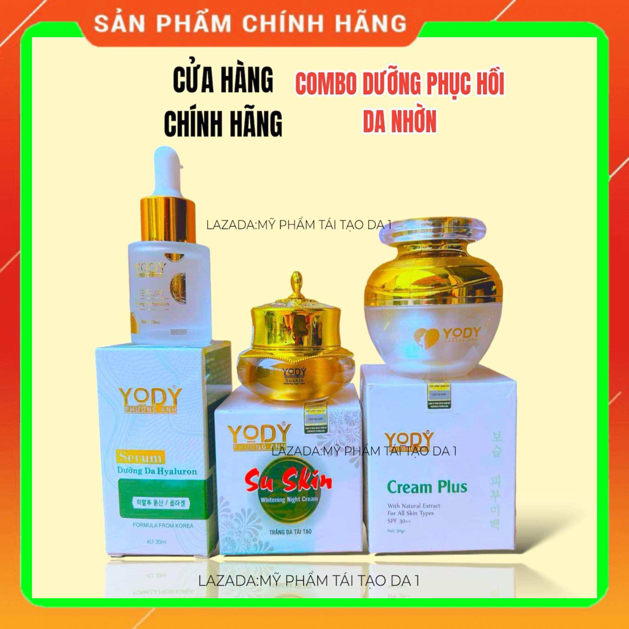COMBO DƯỠNG TRẮNG PHỤC HỒI DA NHỜN YODY WHITE PHƯƠNG ANH