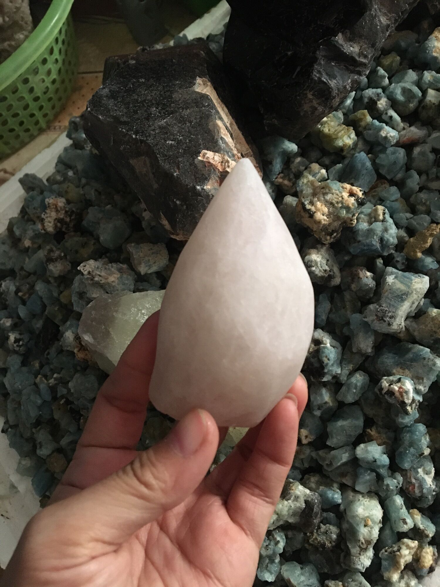 01 Viên Đá Chặn Giấy Thạch Anh Hồng