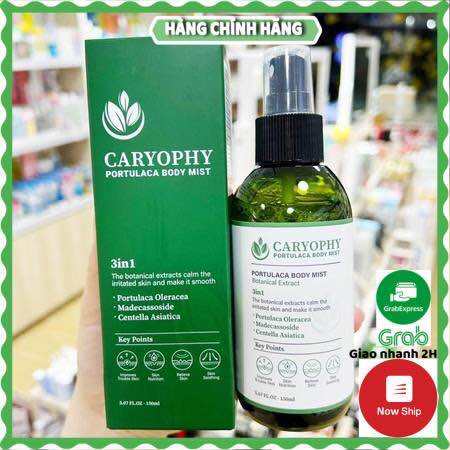 Xịt Giảm Mụn Lưng Caryophy Portulaca Body Mist giảm mụn mờ thâm sáng da toàn thân 150mL