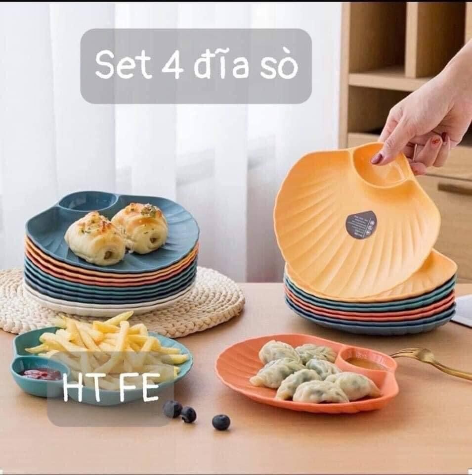Sét 4 đĩa sò mẫu mới bằng nhựa cực xinh
