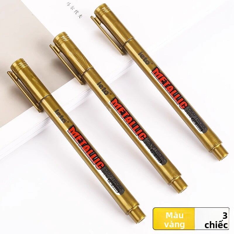 DLIOG | Bút Dấu Mực Nhanh Không Phai Màu Acrylic Vàng Bạc Kim Loại Nhiều Màu Cho Nghệ Thuật Đầu Cứng Đầu Mềm
