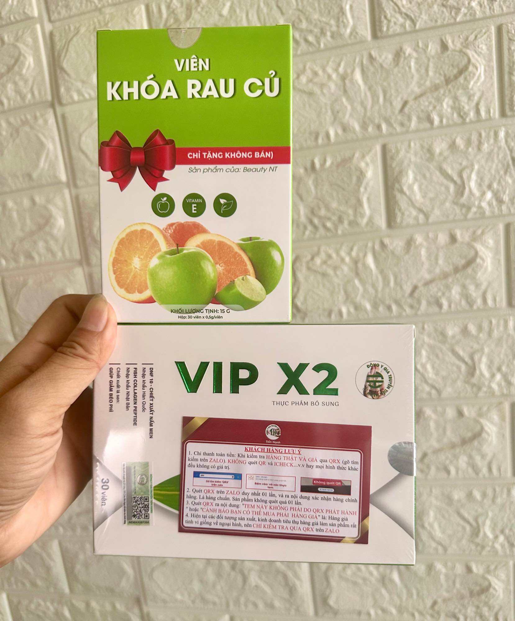 (Nguyên tem check) Giảm cân Tiến Hạnh VIP X2 hộp 30v Tặng kèm 30v detox táo