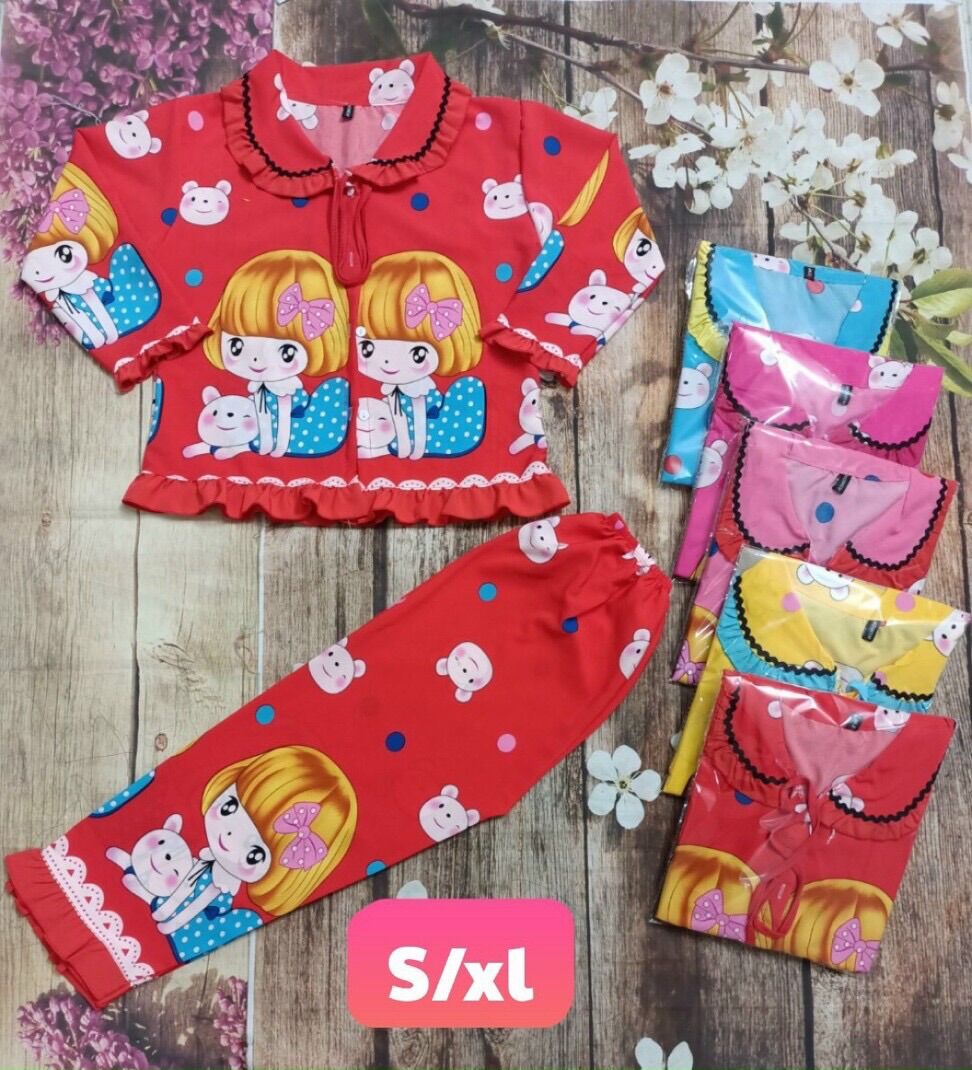(HCM) BỘ PIJAMA LỤA TIỂU THƯ DÀI TAY CHO BÉ 20-36kg ( Ngẫu nhiên)