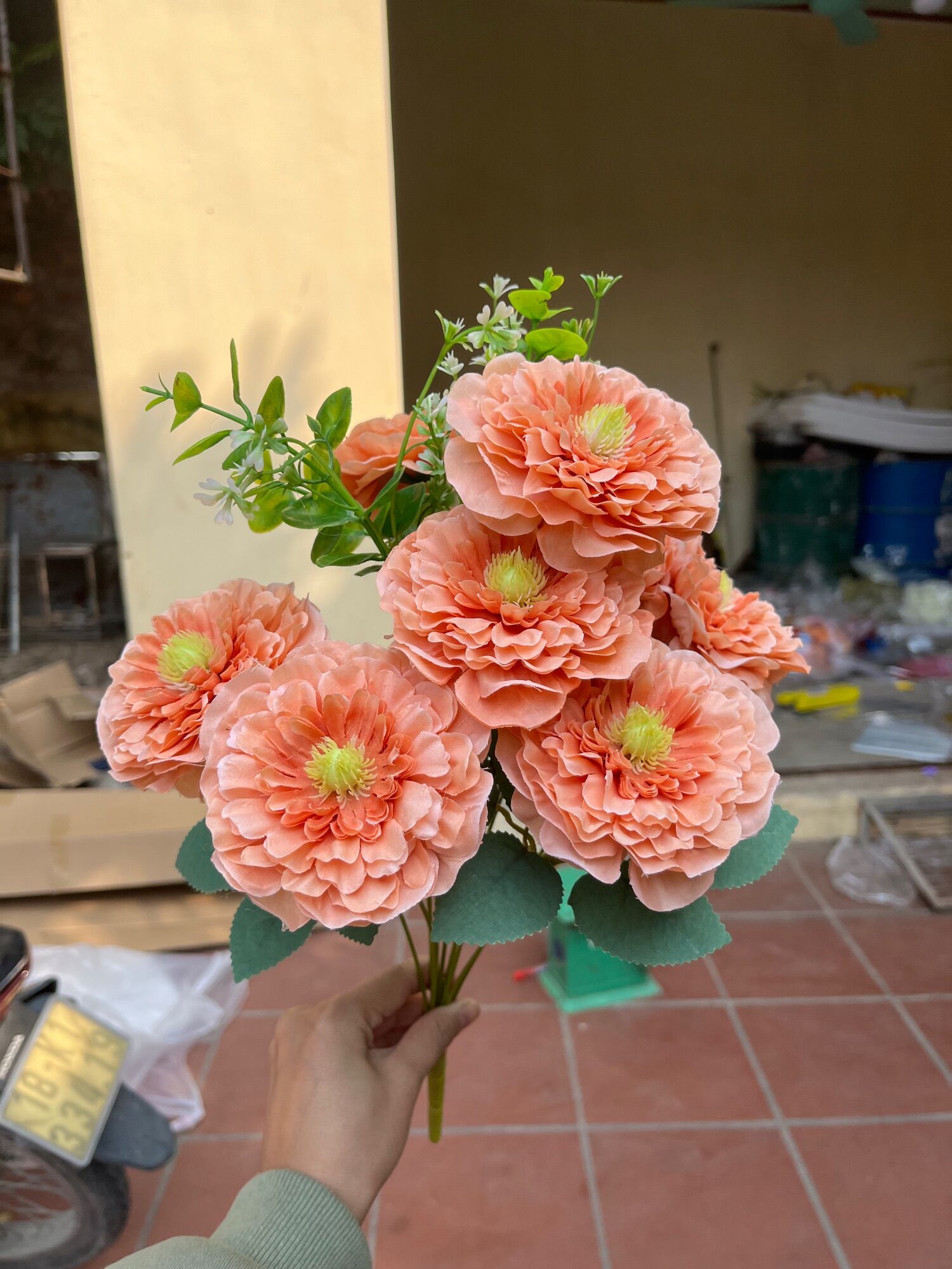 Cụm hoa mộc tràm 8 bông trang trí , cắm bình