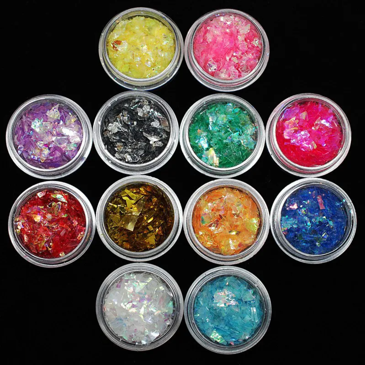 Set xà cừ giấy 12 màu trang trí móng tay nail
