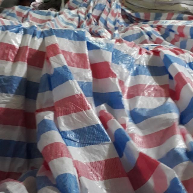 (01 mét dài)  Bạt kẻ sọc bạt dứa che công trình khổ 4 mét