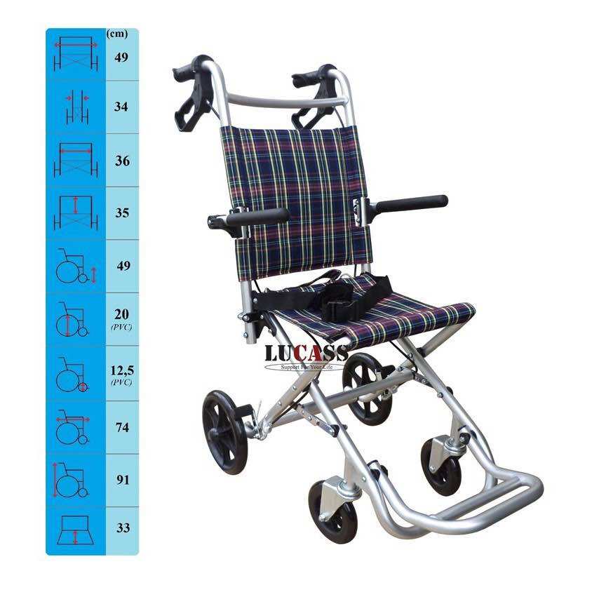 Xe lăn nhôm du lịch gấp gọn lucass x-11