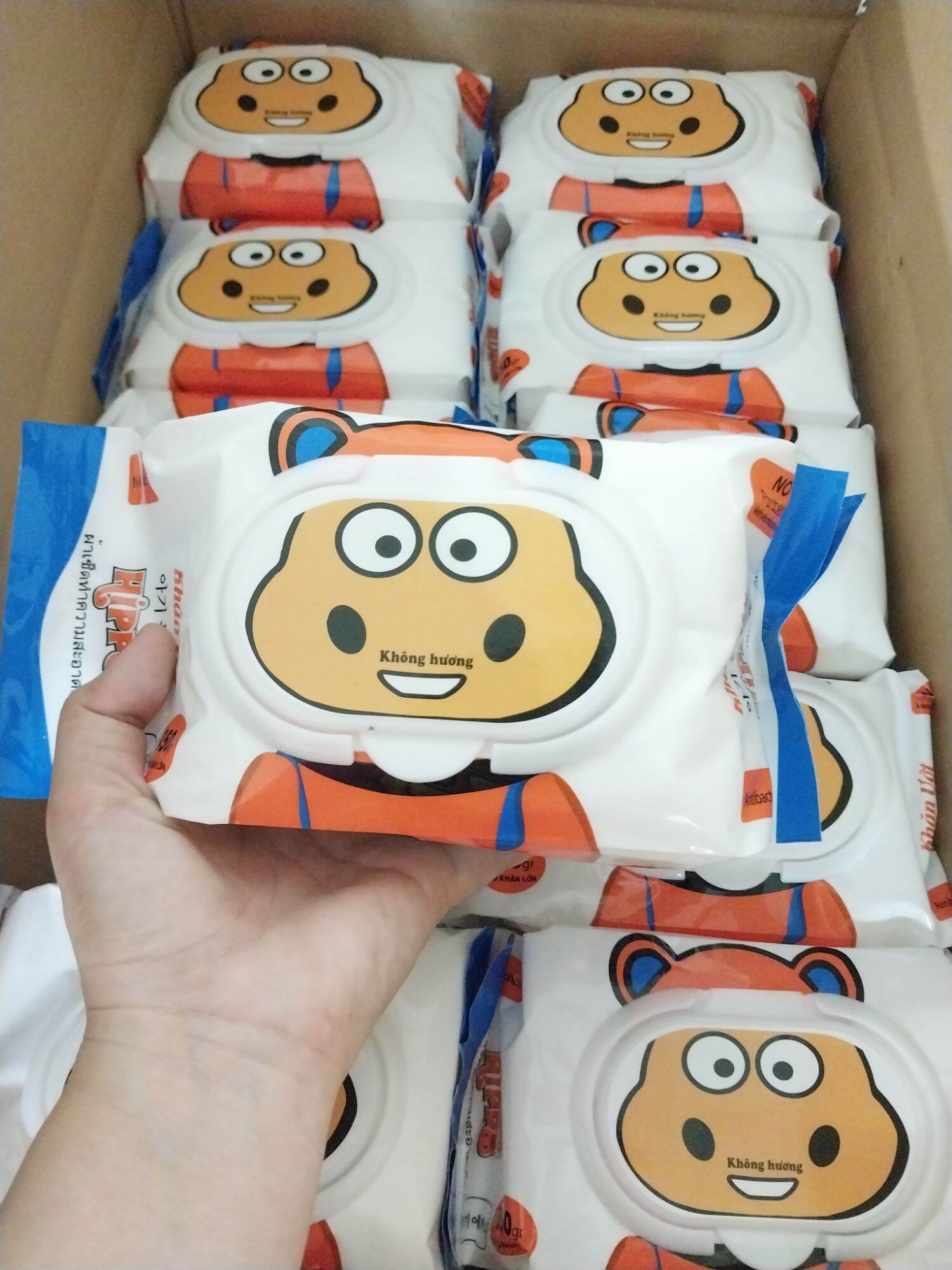 [ Giá Sỉ 5 Gói ] Khăn Ướt Hippo 650gr Không Mùi Khổ Giấy Lớn