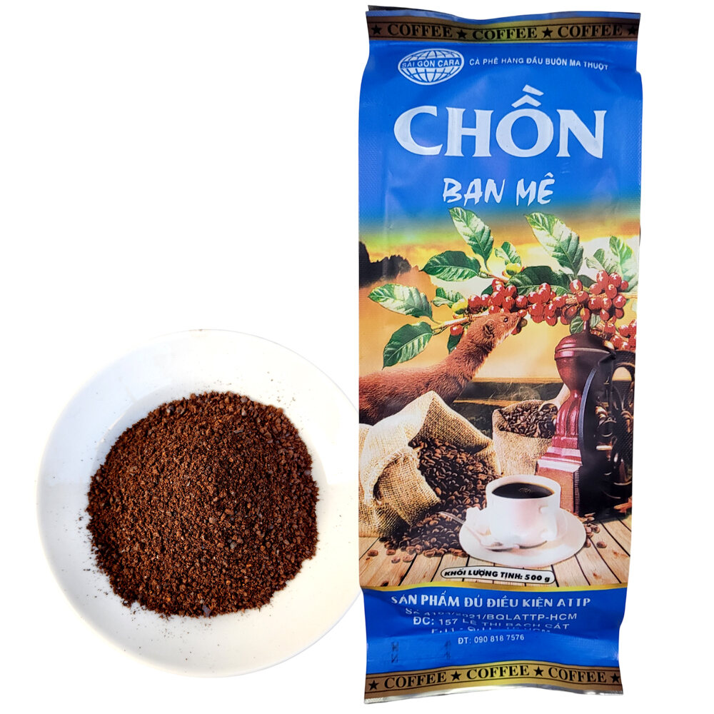 Cà phê Chồn Ban Mê Sài Gòn Cara Cafe gói 500gr