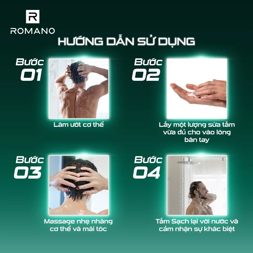 tắm gội 2 trong 1 romano 650ml