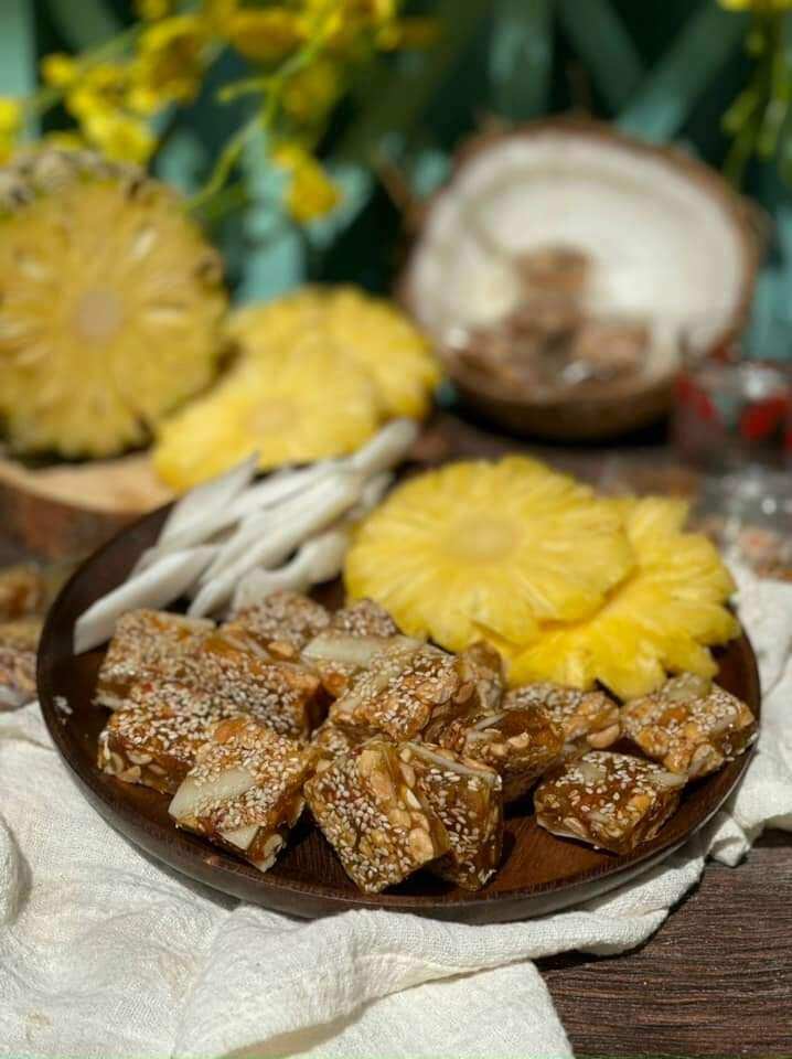 Mứt khóm dừa non dẻo viên 500g