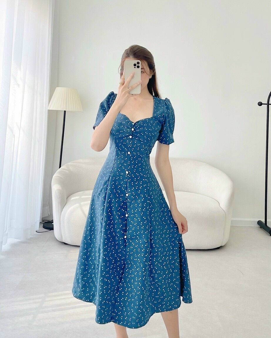 Đầm hoa nhí cách điệu công sở Tyfashion TFDHN1178