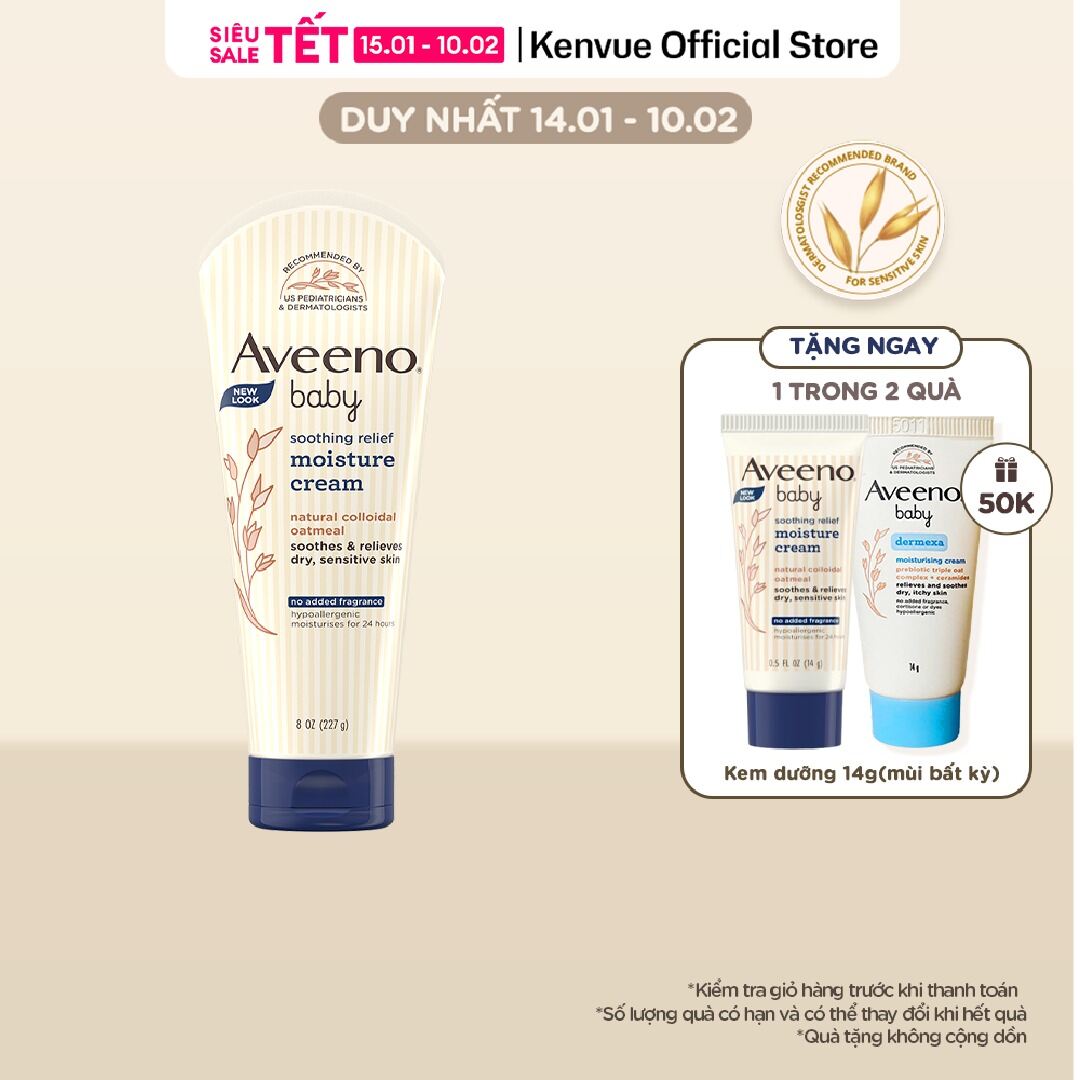 Kem dưỡng ẩm cho da khô và nhạy cảm Aveeno soothing relief 227g