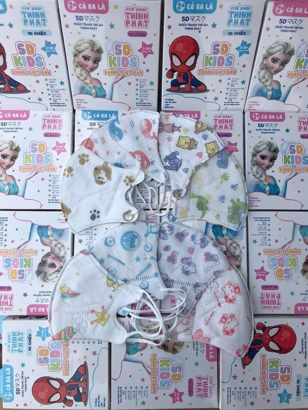 [ Hộp 10 chiếc ] Khẩu Trang Y Tế 5D mask trẻ em