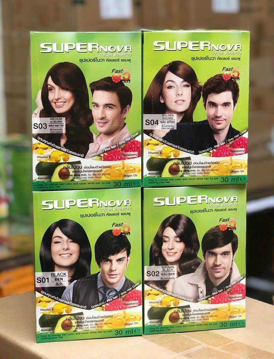 Dầu Gội Nhuộm Tóc Thảo Dược Phủ Bạc Super Nova